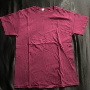 Hanes Burgundy Short Sleeve Tee Classic Casual
